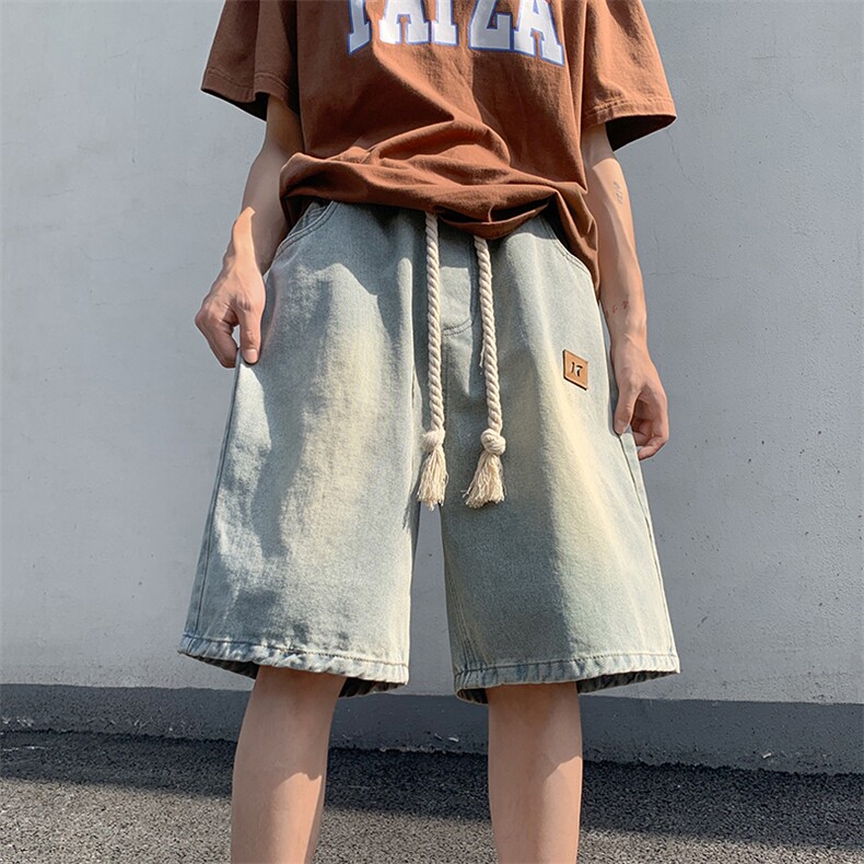 抖音得物品质男士五分裤潮流休闲水洗牛仔短裤NZ2021-P35限58，男装牛仔裤，星座1103