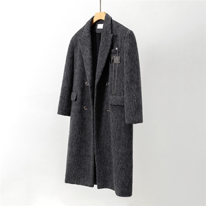 1长毛马海毛财阀灰金属西装领大码M-5XL加厚羊毛大衣77936P210控,男装西服套装,星座226-2