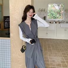 新品春装2026两件套背心+阔腿裤2C116-6610-P179-K288，女装套装/套裙，2C116