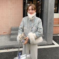 晕染仿皮草拼接羽绒服外套女冬季2025新款白鸭绒内胆高级感超好看，女装羽绒服，浙宝220A
