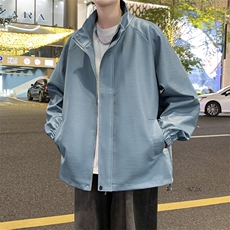 美式复古机车皮夹克秋冬季新款鳄鱼pu皮宽松外套A436-112-P90，男装夹克，电商A436