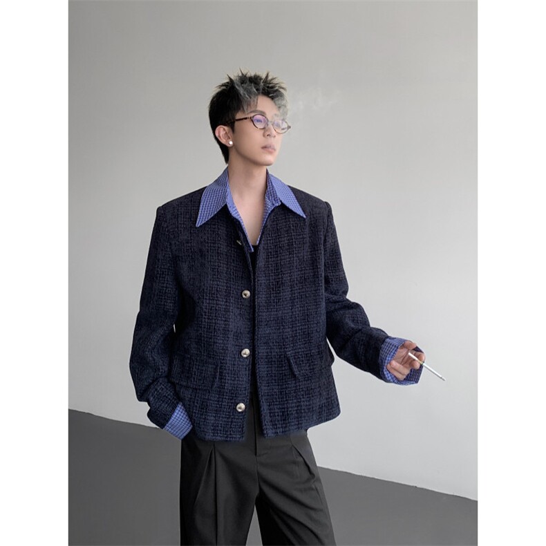 现货 25秋冬高智感假两件小香风毛呢外套xxf25-p138图片