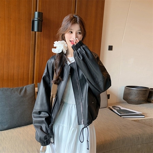 PU皮夹克女2024春装新款长袖时尚机车服上衣皮外套潮图片