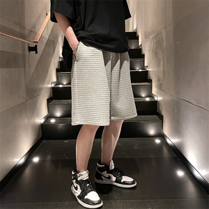 A121-P30 格子短裤男大码胖子五分裤男休闲中裤图片