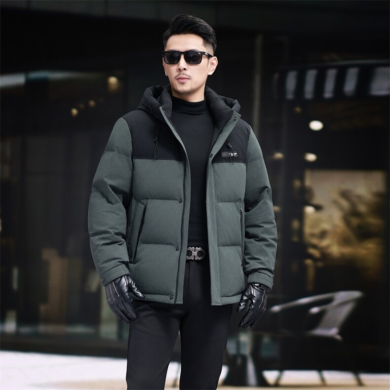 男装羽绒服YR8617新品主推必上！新标95绒雪*飞热销拼接印花，男装羽绒服，钱塘207-1
