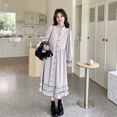 现货春季新款刺绣马甲条纹连衣裙套装26158P175K268，女装套装/套裙，2D035