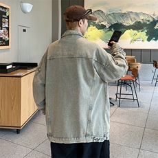 嗨派牛仔-611港风ins秋季做旧牛仔夹克宽松百搭外套男痞帅秋季潮，男装工装外套，星座910