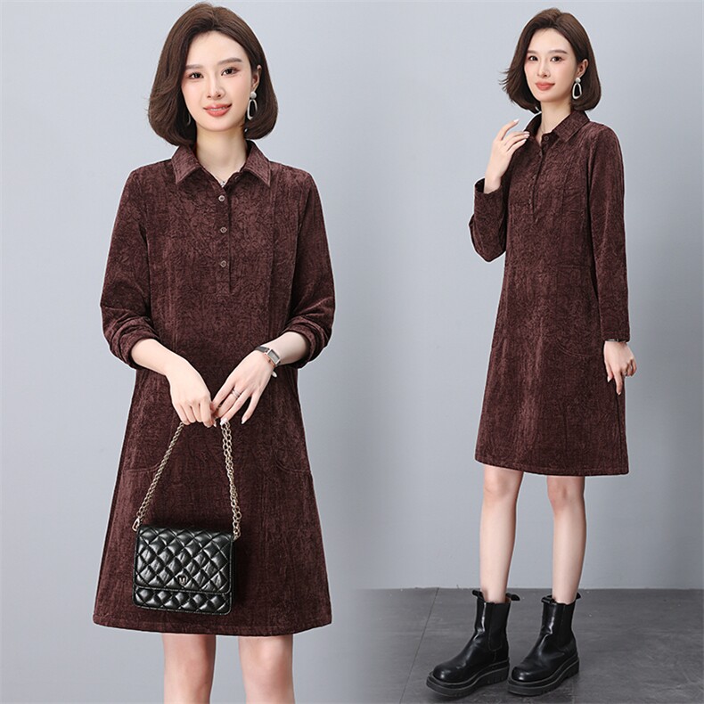 2024秋装新款优雅气质长袖连衣裙显瘦修身百搭时尚女装，女装连衣裙，鑫鑫格