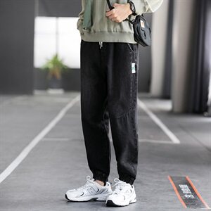 男士牛仔潮宽松2021秋冬新款韩版潮流哈伦长裤C402-K063-P45图片