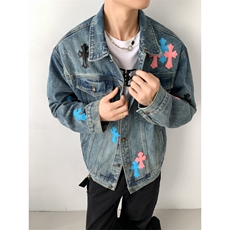 秋季潮流克罗心同款牛仔夹克男女百搭外套JK1303-P90，男装夹克，星座1103-3