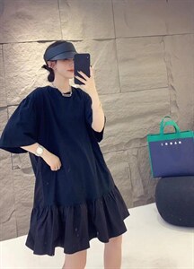 拼接连衣裙,女装连衣裙,兰雨曦