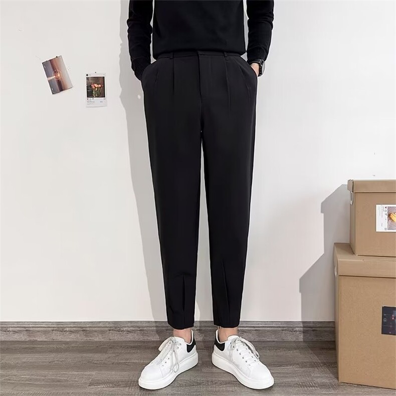 束脚西裤男秋款九分休闲裤痞帅宽松小脚哈伦轻熟裤潮流K24-P45,男装休闲裤,星座1116A-2（原606A-1）