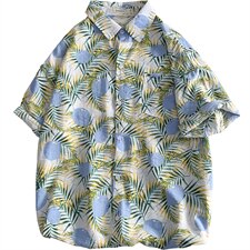 2021夏季新日系大码男港风沙滩情侣休闲短袖印花衬衫C3016-P35，男装衬衫，电商A001