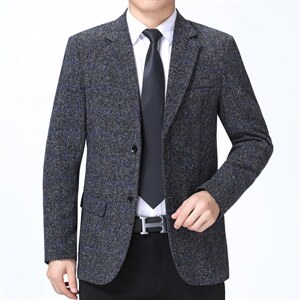2023春秋季新款中年休闲时尚西装外套男免烫商务西服上衣男士图片