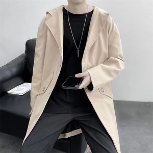港风休闲男士春季风衣中长款FX60P60图片