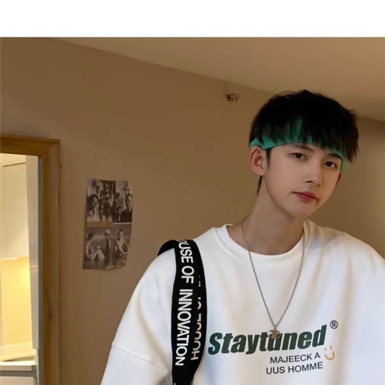 350g潮牌休闲圆领情侣长袖打底衫上衣服束口T恤卫衣Y05-P38网图,男装T恤,电商B245