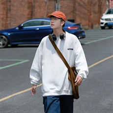 W2202-P58控78秋季日系港风假两件华夫格圆领卫衣外套320克重，女装短外套，电商A036A