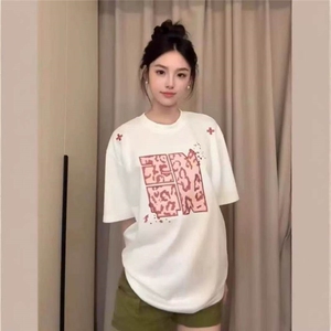 纯棉刺绣T恤短袖男女百搭夏季BT013-P32图片