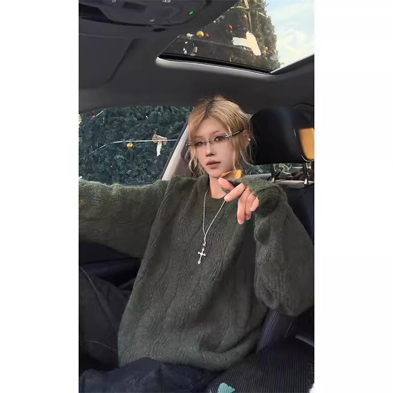 有货DMYZ19-特批55毛混纺圆领毛衣男女冬季麻绞花针织衫,男装针织衫/毛衣,星座603-2