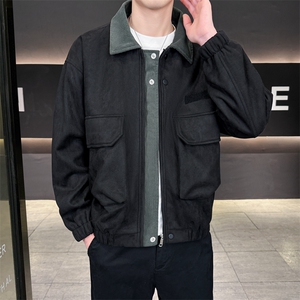 春款现货复古休闲工装夹克男士翻领宽松外套JK02656-P78,冬季穿搭女套装图片