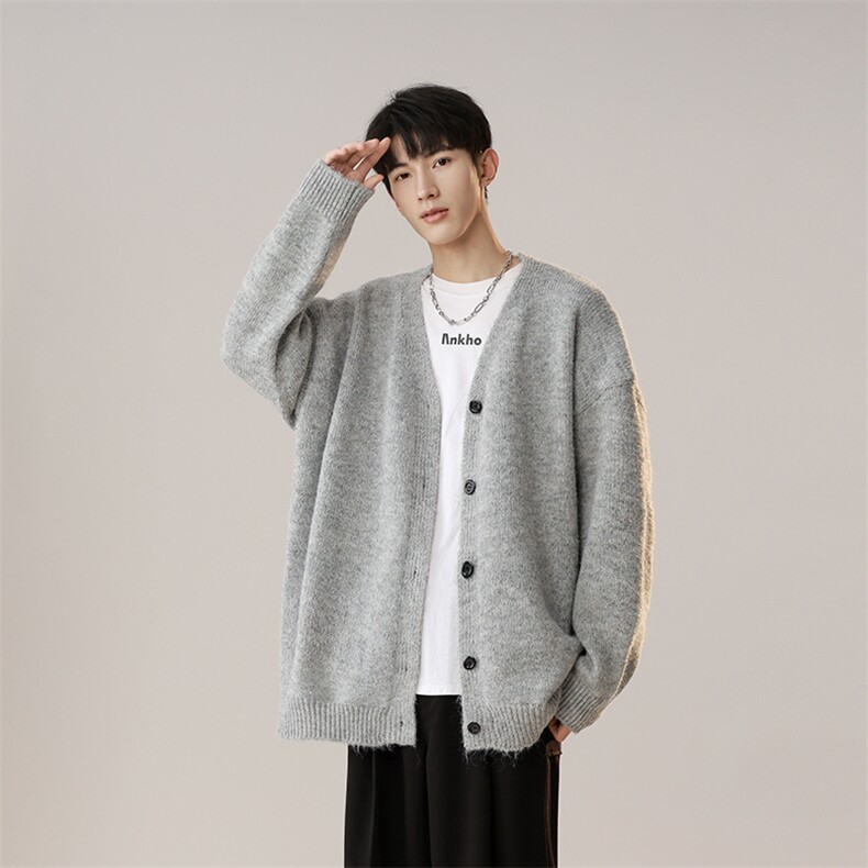 男士纯色针织开衫外套毛衣男A367MK14P65控88，男装针织衫/毛衣，电商A367