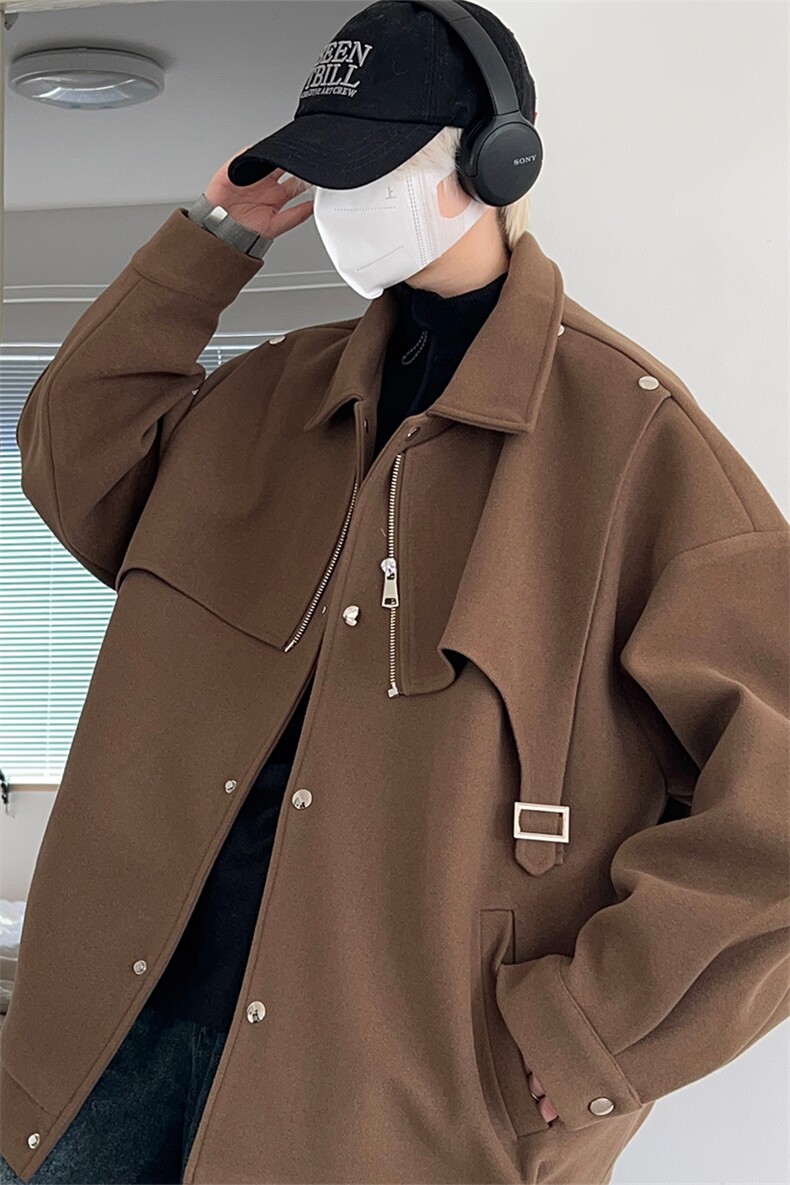 男装夹克2026秋冬季新款呢料毛呢大衣男生外套XZ514-2-F631-P125,男装夹克,星座514-2(原B239)