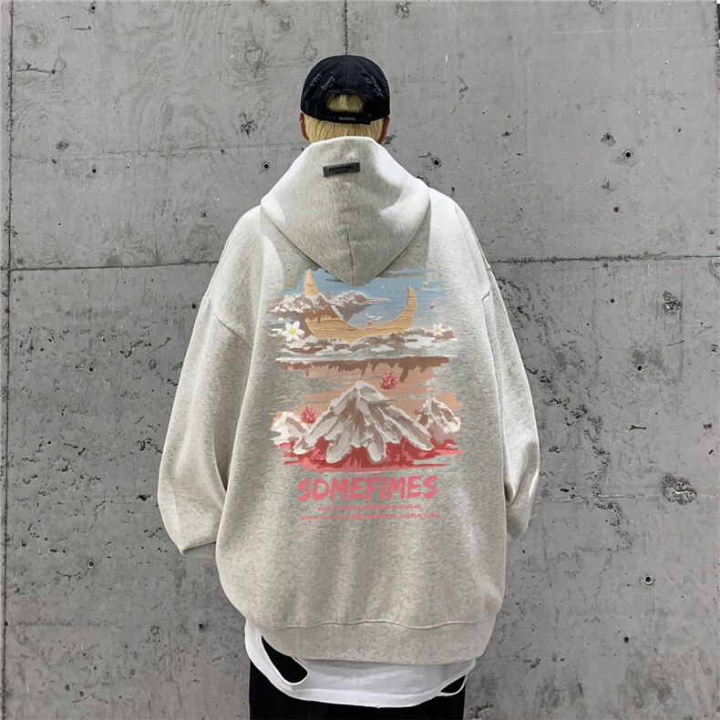 供抖音丶重磅高品棉350克排扣连帽水彩云卫衣LW6117-特p58控78,男装卫衣,星座508（原C305）