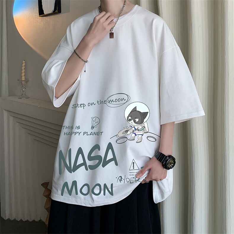 NASA联名同款230g重磅纯棉短袖t恤男大码半袖半截袖 DX17187-P20图片