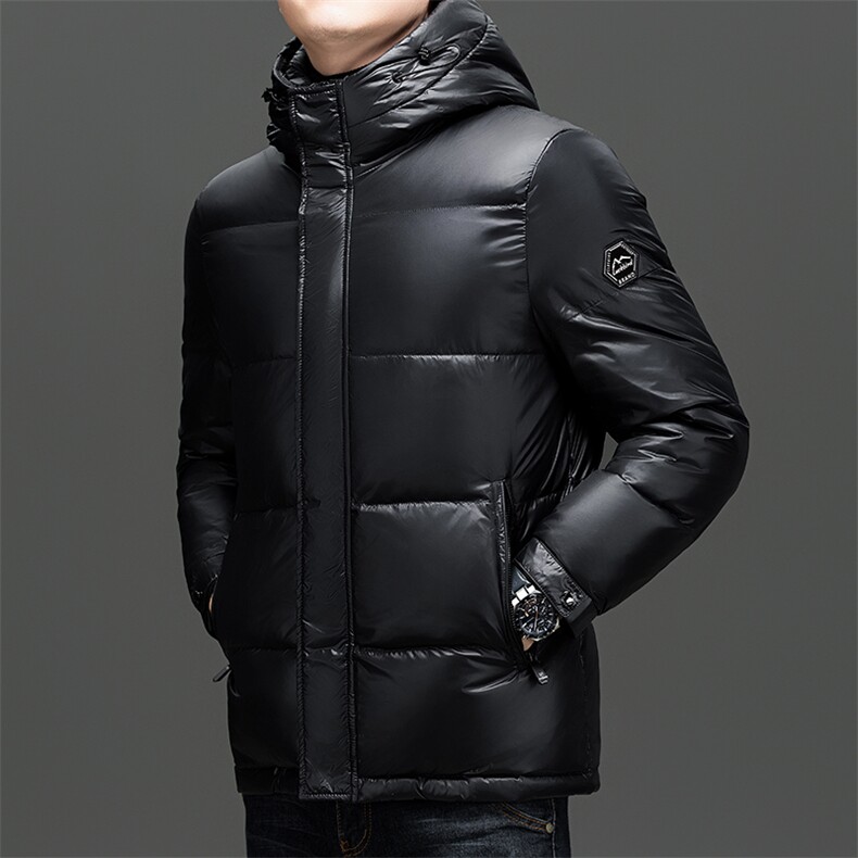 冬季白鸭绒加厚羽绒服短款连帽休闲保暖防寒面包服外套面男装,男装羽绒服,钱塘6003（原4033）
