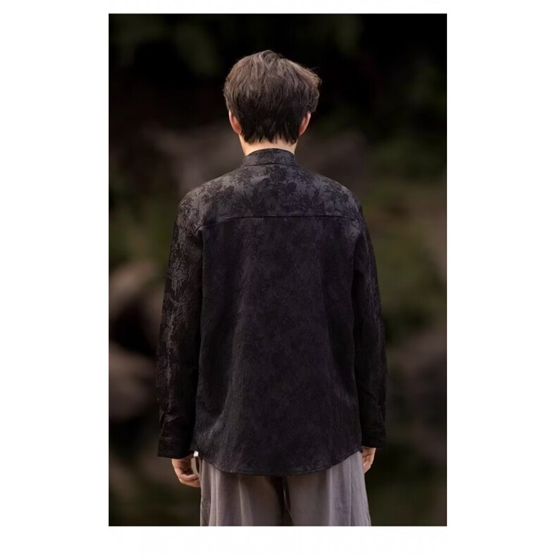 新中式男装风衬衫男长袖唐装汉服外套刺绣衬衣春秋CSA313-P48,男装衬衫,星座208-5