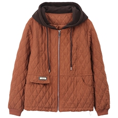 长期现货2026春秋装新款韩版时尚夹棉宽松连帽休闲棉服连帽外套女，女装短外套，璐依舞