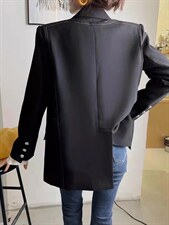 欧洲站2021秋季新款欧货休闲单排扣门襟拼线条西装外套，女装西装，L·H·X