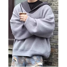 美式复古连帽毛衣男款秋冬季慵懒高级感连帽针织衫MY05739-P52，男装针织衫/毛衣，星座308B-2