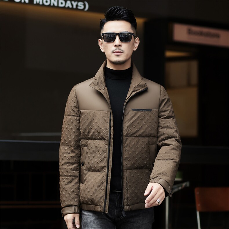 ZMS-M89036新款冬季男士白鸭绒羽绒服立领保暖外套修身大衣图片