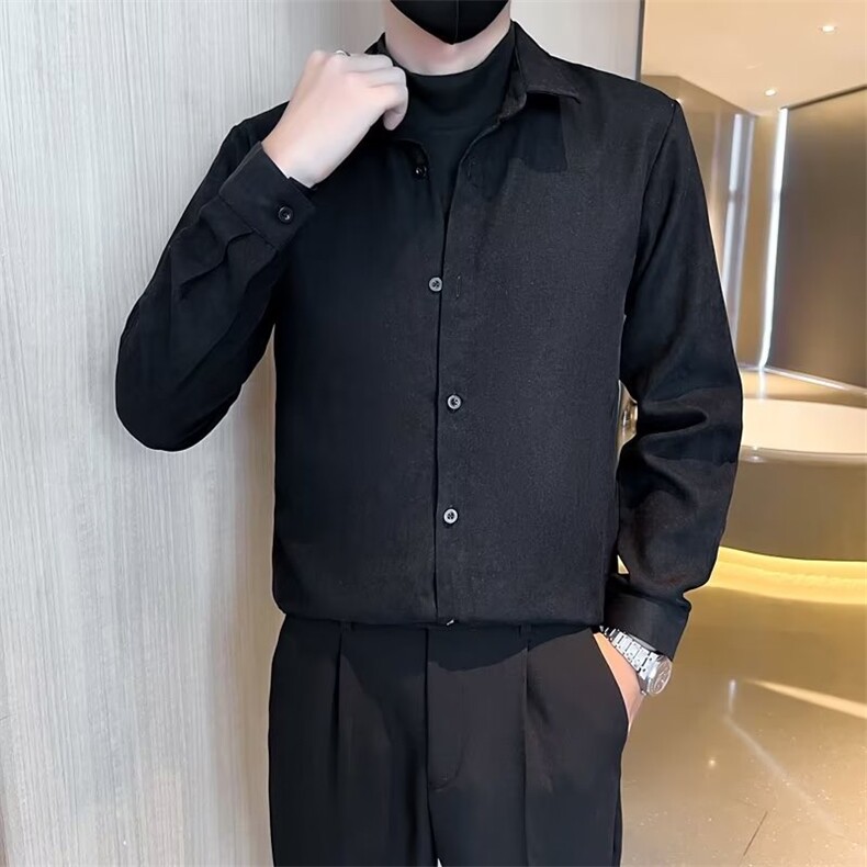 社会小伙假两件毛呢衬衫男长袖秋男装秋装夹克修身毛衣外套C802,男装针织衫/毛衣,星座1116A-2（原606A-1）