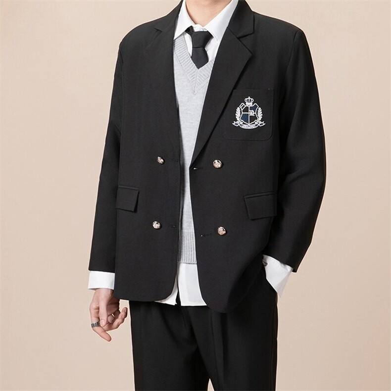 小西服外套男士宽松休闲韩版学院风徽章抗皱免烫西装上衣XW42,男装西服,星座1116A-2（原606A-1）