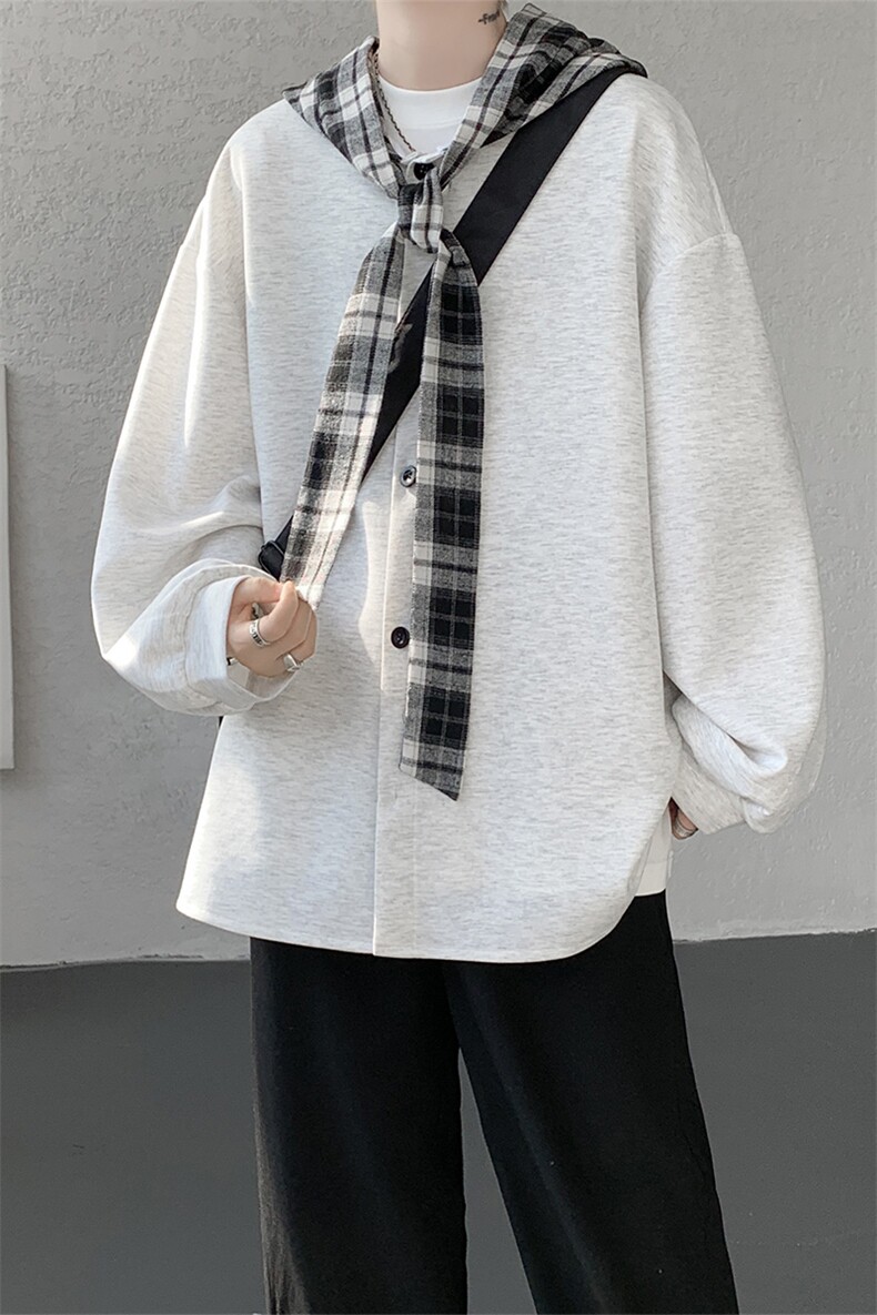 WY10143-特p49控88设计感高质感大帽子连帽格子撞色大码卫衣男,男装卫衣,电商A059
