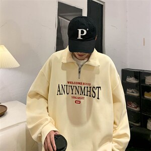 WY34-P33港风加绒Polo卫衣图片