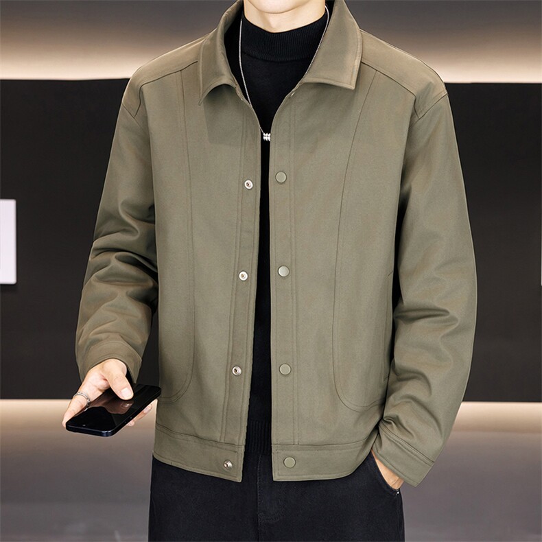 冬季保暖羽绒服翻领休闲店主风经典衬衫宽松舒适百搭夹克外套男,男装夹克,星座914