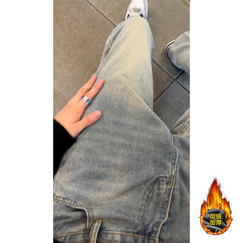 B221美式ins高街修身微喇牛仔裤LK24168-特P38控68加绒特P48控88，男装牛仔裤，电商B221