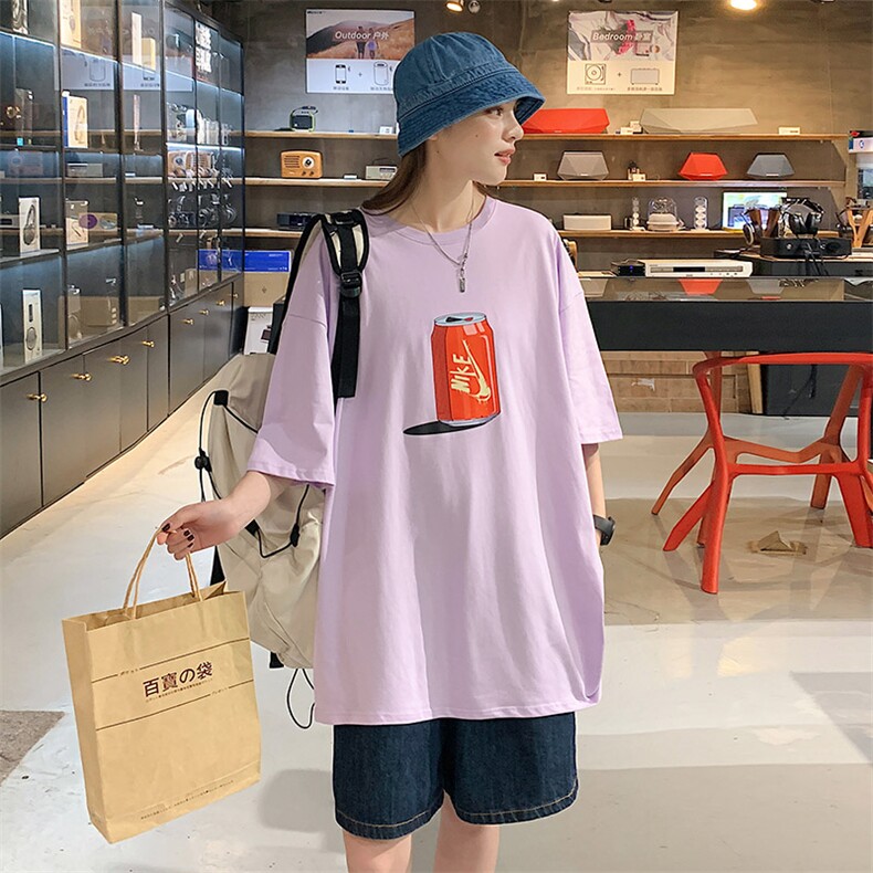 夏季可乐印花情侣三色宽松T恤A071-5504-P25（控38），男装T恤，电商A071
