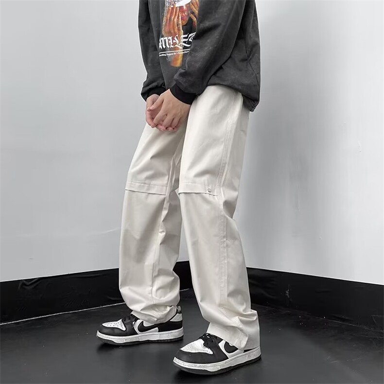 黑色男士休闲裤秋款直筒裤子男生铆钉拼接设计休闲裤SE63P38,男装休闲裤,星座1116-2