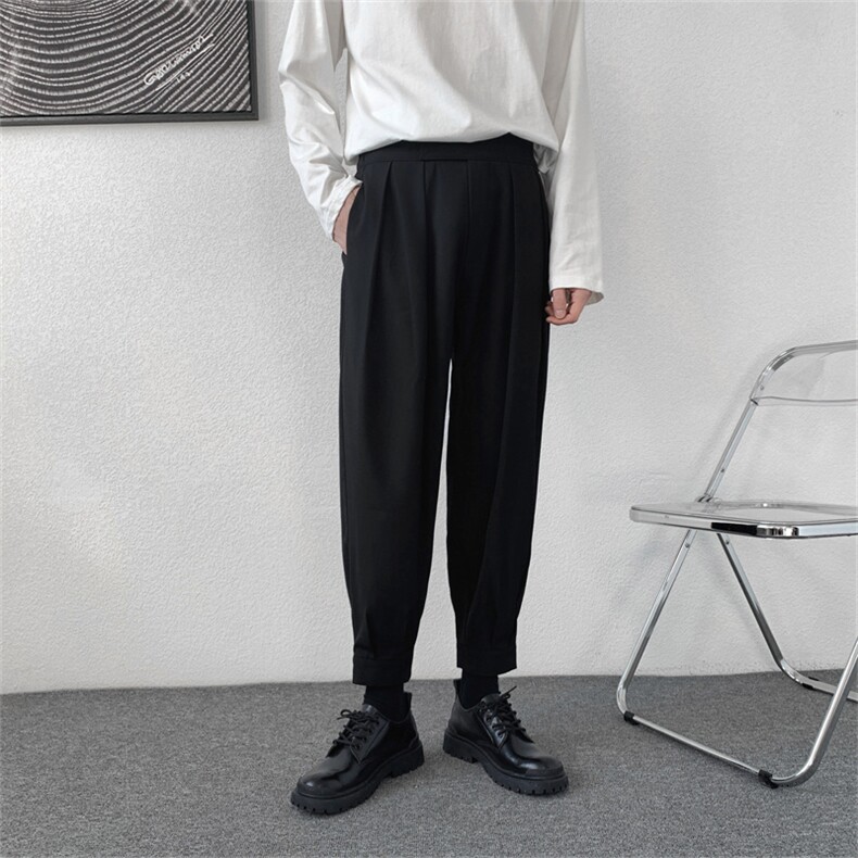 魔术贴腰休闲西裤哈伦裤马丁靴裤子男/KM98P55现货,男装西裤,电商D325
