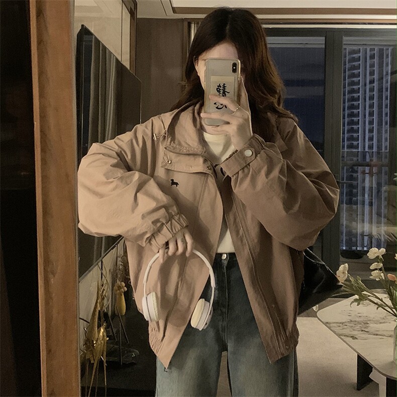 2024新款港风美式ins潮流宽松百搭连帽风衣夹克外套女JK1257-P80,男装夹克,星座313A(原308A-2)