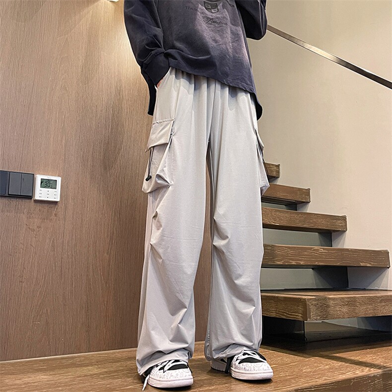 8XL-M特大码冰丝裤男美式工装裤高腰垂感宽松防晒阔腿裤K962P45，男装防晒衣，电商D206-1