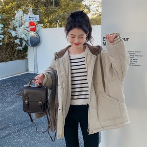 24冬装新品毛线帽拼接连帽宽松羽绒服外套2C050-1071-P255-K348图片
