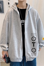 KS21114-P38加绒-P43连帽开衫卫衣男运动外套大码班服，男装卫衣，电商A040
