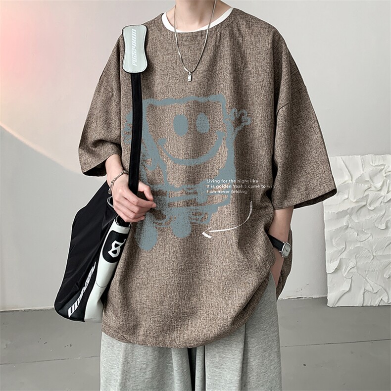 风复古亚麻短袖男棉麻t恤男半袖ZT71245-P35,男装T恤,电商A040