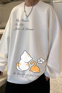 麂皮绒卫衣男大码重磅长袖t恤男 JW81357-P35图片