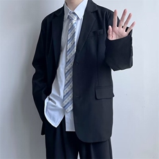 轻熟商务垫肩小西服男士设计感痞帅上衣宽松潮流韩版休闲西装外套，男装西服，星座601-1